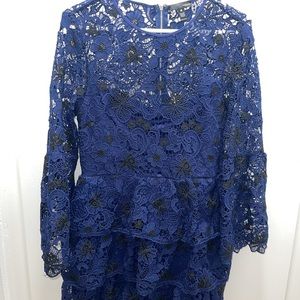 Lace dress in size L, dark blue color